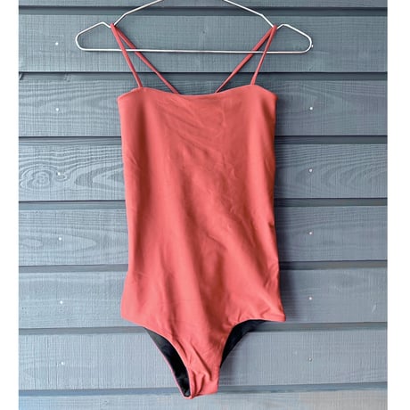 Reversible Bustier One Piece　Reddish Brown x Black