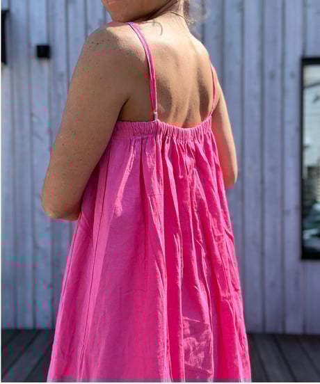 Linen Cotton Cami Dress Pink