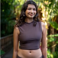 Ribbon Neck Tank Top ♻️eco Rib Chestnut