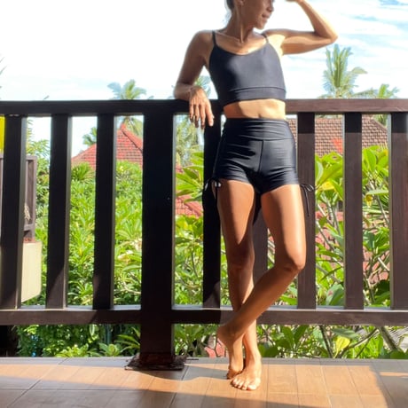 ♻️Econyl®︎　Side Ribbon Short Pants　Black