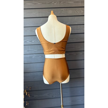 Reversible Top Shiny Cinammon x Black