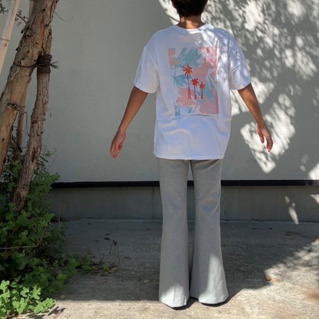 日本製　リブフレアパンツ　Gray