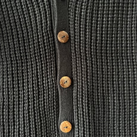 Cotton Knit Cardigan Black