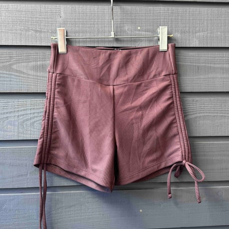♻️ecoRib Side Ribbon Short Pants Chestnuts