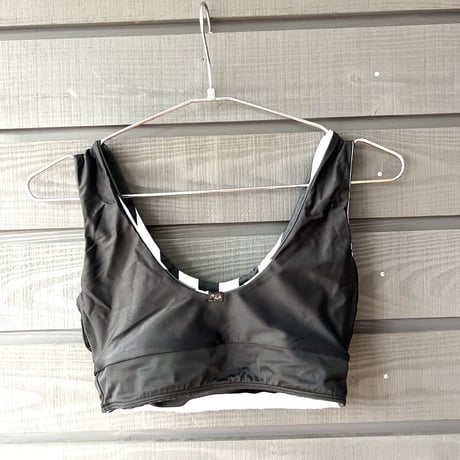 ♻️Econyl®︎ Reversible Bikini Tops　Nero Stripe x Black