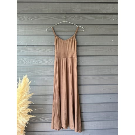 Modal Spandex　Relax Fit Bra Top Flare One Piece Mocha Brown