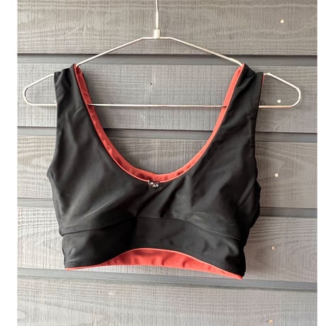 Reversible Bikini Tops　Red Brown x Black