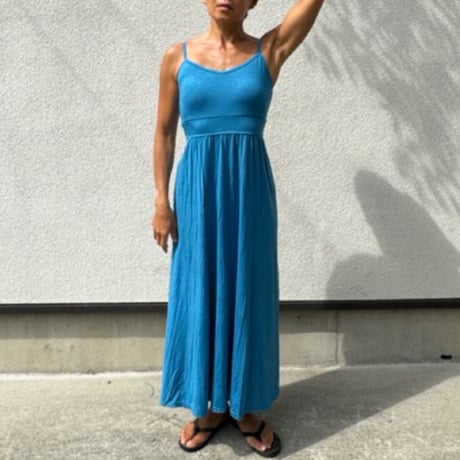 Modal Spandex　Relax Fit Bra Top Flare One Piece Smoky Blue