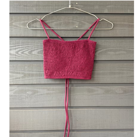Shirring Bustier Top Wine