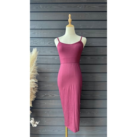 Modal Spandex　Relax Fit Bra Top Tight One Piece Wine