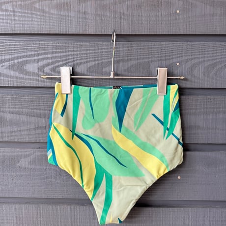 Reversible High Waist Bottom  Tropic Leaf x Deep Ocean