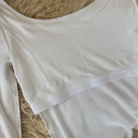 新価格！日本製　Organic Cotton by Organic Field®︎Bra Long Sleeve Top Rib White