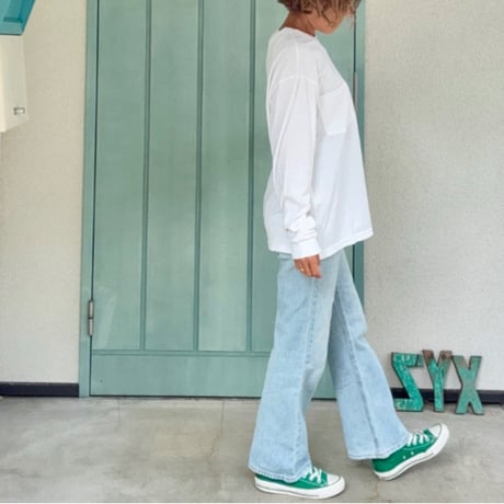 Bamboo Cotton Simple Long T-shirt White