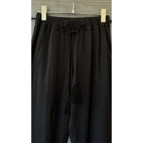 Bamboo Cotton Wide Long Pants　Black