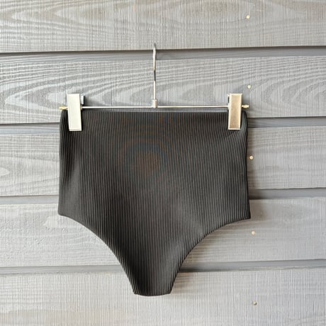Reversible  High Waist Bottom  Deep Ocean x Black Rib