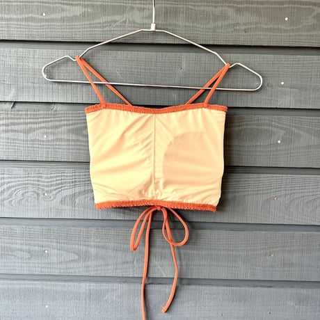Shirring Bustier Top Vintage Orange