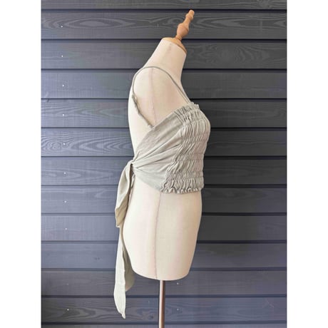 Linen Viscose Ribbon Cami Sage