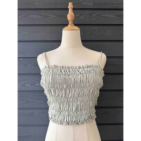Linen Viscose Ribbon Cami Sage