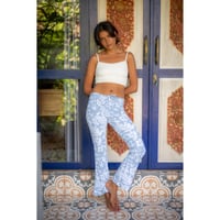 Flare Long Leggings  Bali Flowers Ash