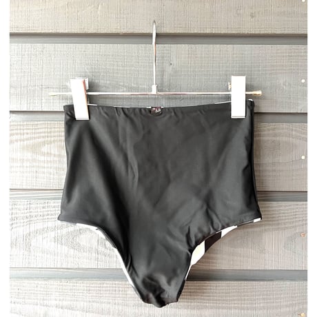 ♻️Econyl®︎ Reversible High Waist Bottoms Nero Stripe x Black