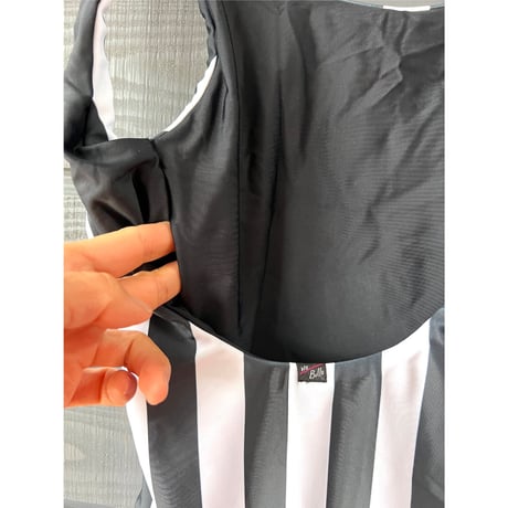 ♻️Econyl®︎　Reversible Ribbon One Piece　NeroStripe x Black