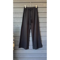 Bamboo Cotton Wide Long Pants　Black