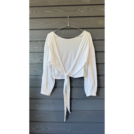 Bamboo Cotton Ribbon Top White