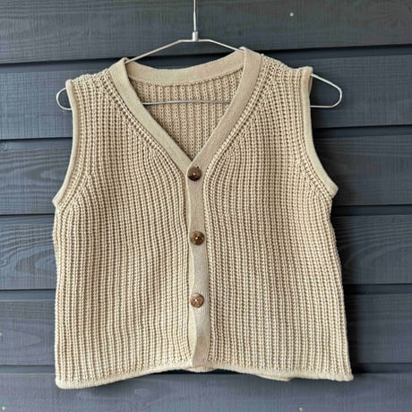Cotton Knit Vest Kinari