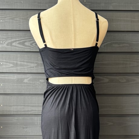 Modal Spandex　Relax Fit Bra Top Tight One Piece Black