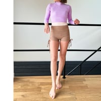♻️eco Rib　Side Ribbon Short Pants　Milk Brown
