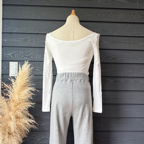 新価格！日本製　Organic Cotton by Organic Field®︎Bra Long Sleeve Top Rib White