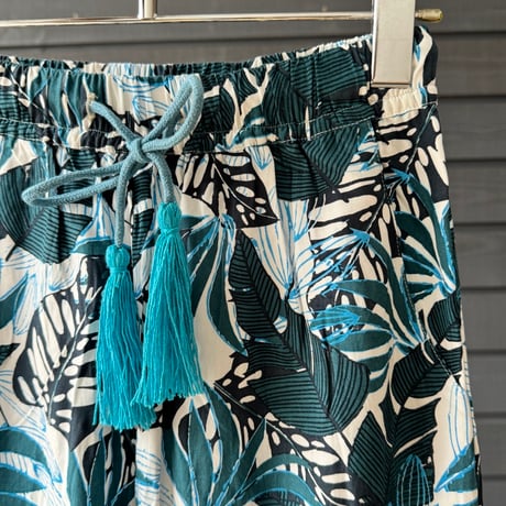 Bamboo100% Fabric Tropic Leaf Wide Pants