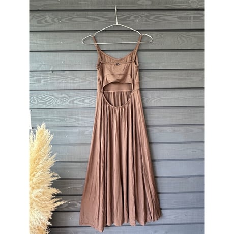 Modal Spandex　Relax Fit Bra Top Flare One Piece Mocha Brown