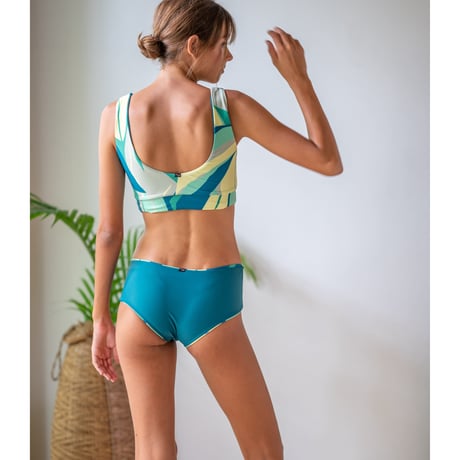 Reversible Boy Shorts Tropic Leaf x Deep Ocean