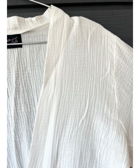 ガーゼ　リラックスkimonoシャツ　Natural White