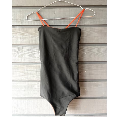 Reversible Bustier One Piece　Reddish Brown x Black