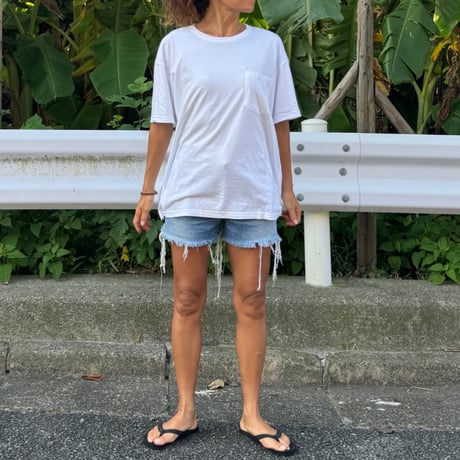 Bamboo Cotton Palm print Tshirt White
