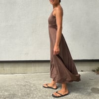 Modal Spandex　Relax Fit Bra Top Flare One Piece Mocha Brown
