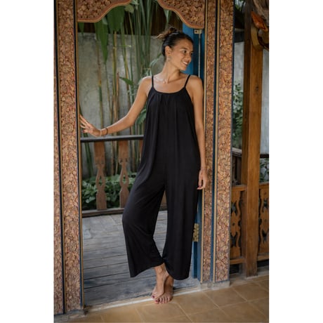 Simple Jump Suit Bamboo 100% Black