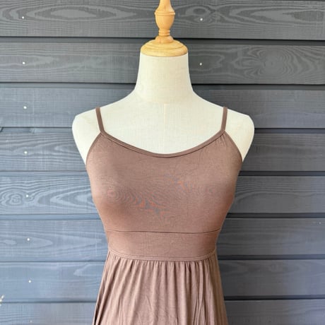 Modal Spandex　Relax Fit Bra Top Flare One Piece Mocha Brown