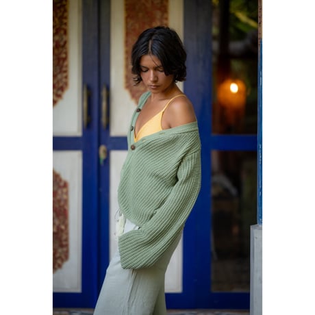 Linen Viscose Wide Flare Pants Sage