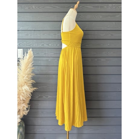 Modal Spandex　Relax Fit Bra Top Flare One Piece  Mustard