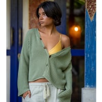 Cotton Knit Cardigan Matcha