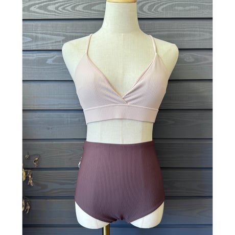 High Waist Bottom ♻️ecoRib Chestnuts