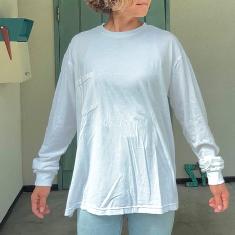 Bamboo Cotton Simple Long T-shirt White