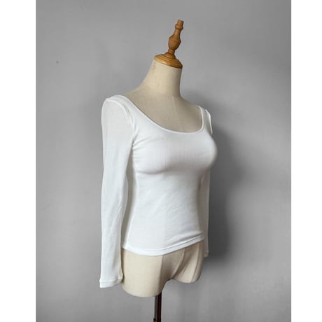 新価格！日本製　Organic Cotton by Organic Field®︎Bra Long Sleeve Top Rib White