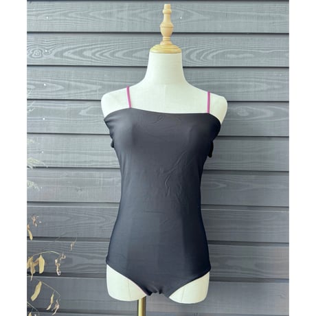 Reversible  Bustier One Piece Black x Wine