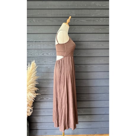 Modal Spandex　Relax Fit Bra Top Flare One Piece Mocha Brown