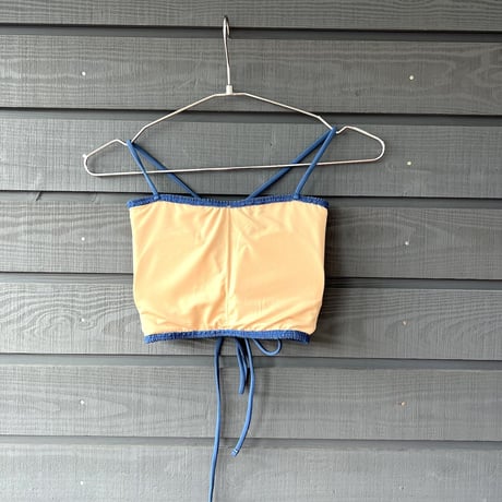 Shirring Bustier Top Vintage Blue