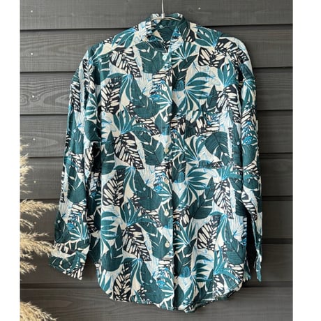 Bamboo100% Fabric Tropic Leaf Oxford Shirt